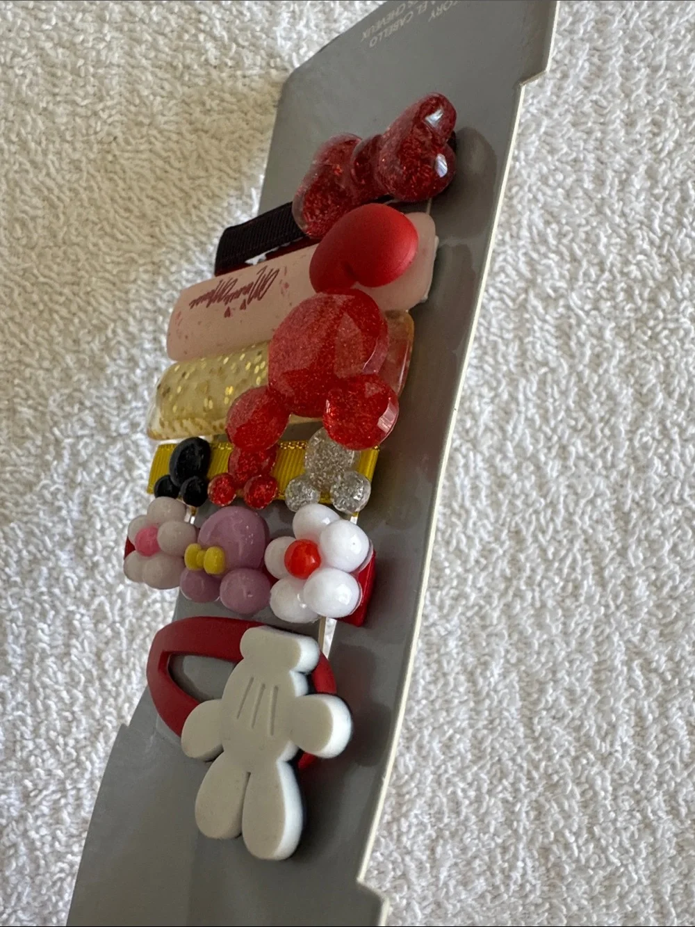 Disney Minnie Mouse Decorative Hair Clip Set - Red, Pink, Gold, Black, White